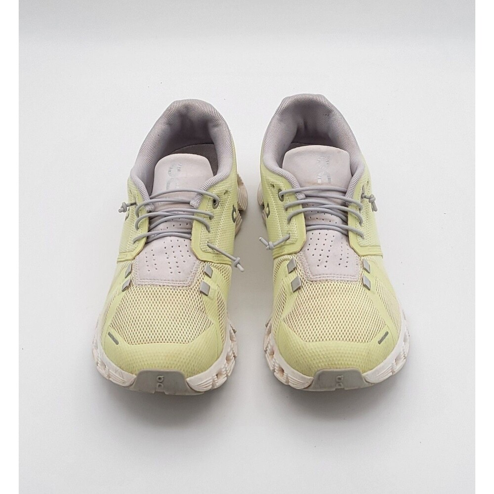On Cloud 5 Hay Frost Yellow Mesh Running Walking Shoes Womens Size 8 - Picture 5 of 10